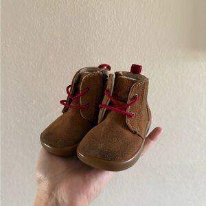 UGG Tan Kids Boots with Red Laces